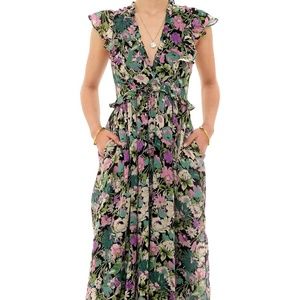 Banjanan Honey Maxi Dress 100% Cotton Crepe sz L